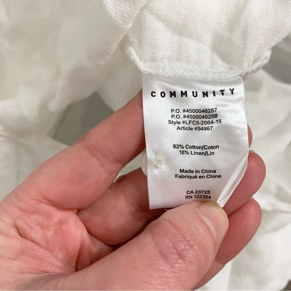 Aritzia Community Shirt Poplin cotton linen White Collared Half Button Size XXS - Picture 12 of 16